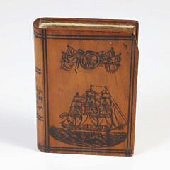 English Carved Wood and Decorated Book “A Relic of H.M. Ship Eurydia Sunk March 24th 1878”