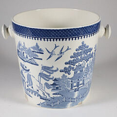 Antique English Blue Willow Basket