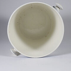 Antique English Blue Willow Ceramic Bucket Pale with Knob Handles