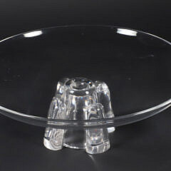 Vintage Signed Steuben Clear Glass Compote