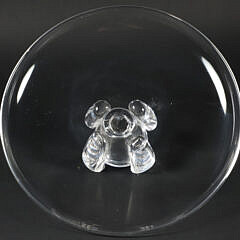 Vintage Signed Steuben Clear Glass Pedestal Compote Bowl, Designed by George Thompson