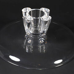 Vintage Signed Steuben Clear Glass Pedestal Compote Bowl, Designed by George Thompson