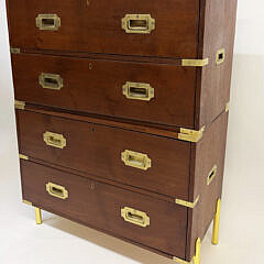Pair of Antique English Brass Bound Campaign Night Stands