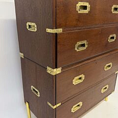 Pair of Antique English Brass Bound Campaign Night Stands