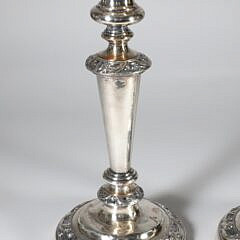 Pair of Sheffield Silver Plated Candlesticks, 19th Century