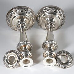 Pair of Sheffield Silver Plated Candlesticks, 19th Century