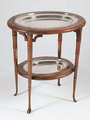 43204 Bamboo Side Table Silver Tray A IMG_9306