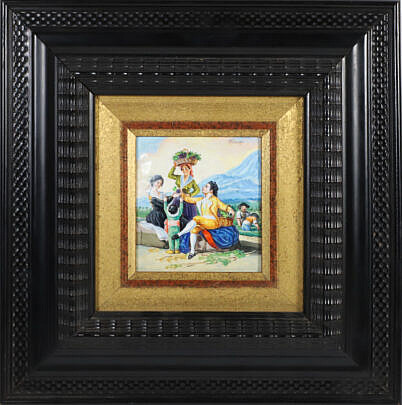 Vintage Enamel on Copper "Goya" Painting