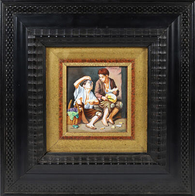 Vintage Enamel on Copper "Murilo" Painting