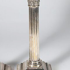 Pair of Antique Gorham Silver Plated Corinthean Column Candlesticks