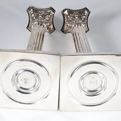 Pair of Antique Gorham Silver Plated Corinthean Column Candlesticks