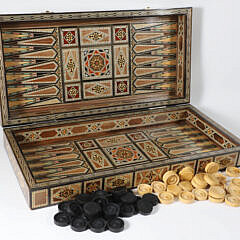 Damascus Inlaid Game Box, 20th Century