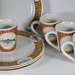 16 Piece “Rainbow Lake” For Domestications Dinner Service
