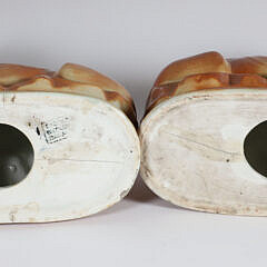 Pair of Staffordshire Ceramic Lions, circa 1900