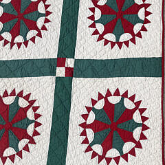 American Antique Compass Rose Patchwork Quilt, 19th Century