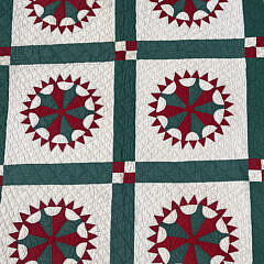 American Antique Compass Rose Patchwork Quilt, 19th Century