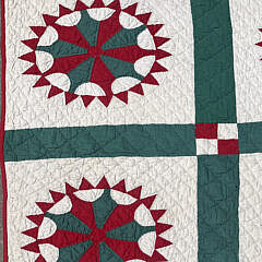 American Antique Compass Rose Patchwork Quilt, 19th Century