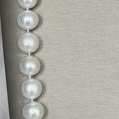 Fine 10mm-13.5mm White Freshwater Pearl Opera Length Necklace, 14k Gold Clasp