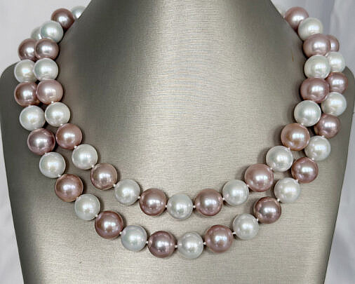 43268 White Pink Pearl Necklace AIMG_1012