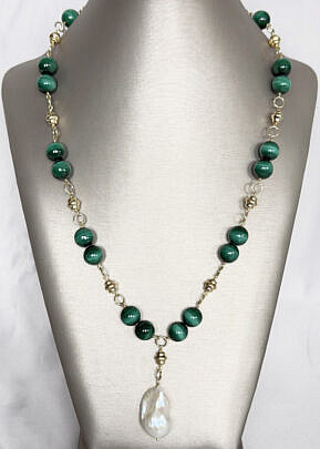 43303 Malachite Bead Necklace A IMG_1056