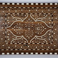 Teak Wood and Bone Elaborately Inlaid Serving Tray