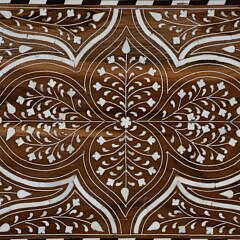 Teak Wood and Bone Elaborately Inlaid Serving Tray