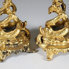 Pair of Antique Gilt Bronzed Spelter Candelabrums, 19th Century