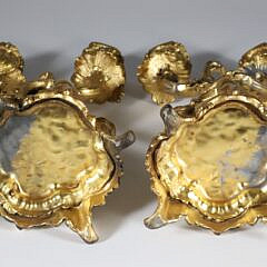 Pair of Antique Gilt Bronzed Spelter Candelabrums, 19th Century