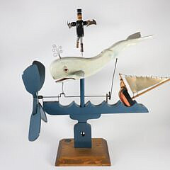 Hand Crafted Whirligig by Len Norman “Ahab and Moby Dick”, 1/91 #3