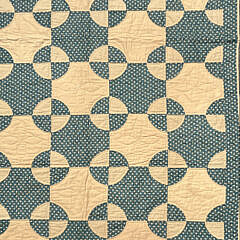 American Green and Mustard “Robbing Peter to Pay Paul” Patchwork Quilt