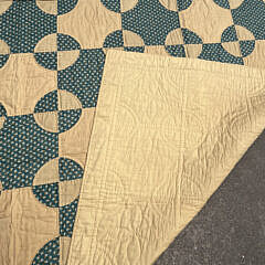 American Green and Mustard “Robbing Peter to Pay Paul” Patchwork Quilt