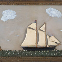 Carved Folk Art Marine Plaque 19th Century