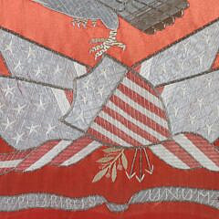 Japanese Eagle in Flight Silk Embroidery, 19th Century