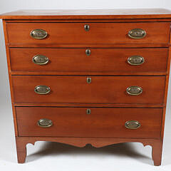 American Cherry Four Graduating Drawer Chest of Drawers circa 1810