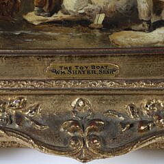 William Shayer Sr. Oil on Board “The Toy Boat” in Original Antique Gilt Frame