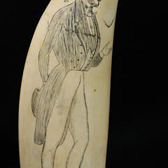 Whaleman Scrimshaw Whale Tooth, circa 1850