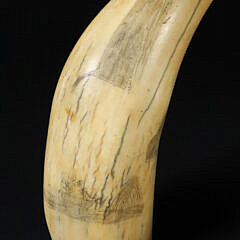American Scrimshaw Whale Tooth, circa 1840