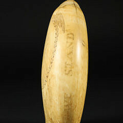 American Scrimshaw Whale Tooth, Portrait Union General Wm Rosecrans, circa 1862