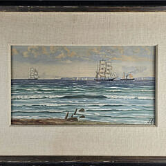 Fine Vintage Oil on Panel Seascape Painting, 20th century