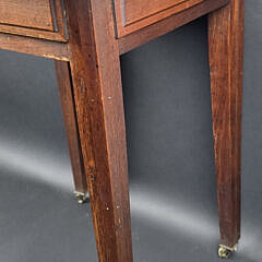 Antique Wood Specimen Inlaid One Drawer Night Stand Work Table, 19th century