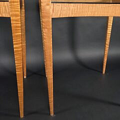 Pair of Chad Voorhees Tiger Maple End Tables, 20th century