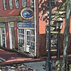 Robert Dandurand Nantucket Oil on Canvas, “Mitchells Book Corner”, Painting