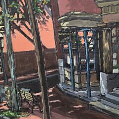 Robert Dandurand Nantucket Oil on Canvas, “Mitchells Book Corner”, Painting