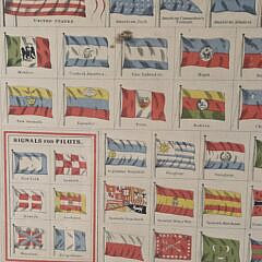 Antique Johnson’s New Chart of National Emblems Flag Lithograph Chart, 19th century