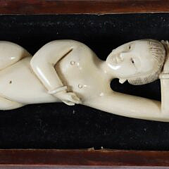 Antique Carved Chinese Doctor’s aid Carved Lady, 19th Century