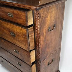 Extraordinary Antique Chinese Export Camphorwood Campaign Tall Chest of Drawers, 19th century