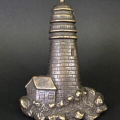 Vintage Solid Brass Lighthouse Door Knocker, late 20th century
