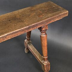 Pair of Extraordinary Antique English Oak Joint Stool Long Benches, 18th century
