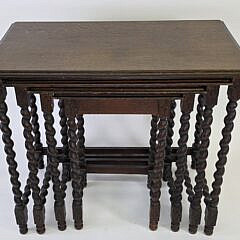 Set of Four Antique English Oak Nesting Tables, 19th century