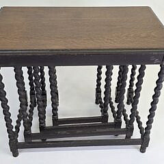 Set of Four Antique English Oak Nesting Tables, 19th century
